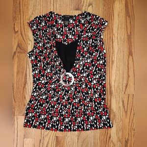 Y2k, 90s Chic Women's Black and Red Top, Vintage, Size: Large